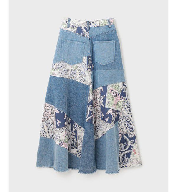 GRACE CONTINENTAL「スカーフコンビデニムスカート」|スカート|