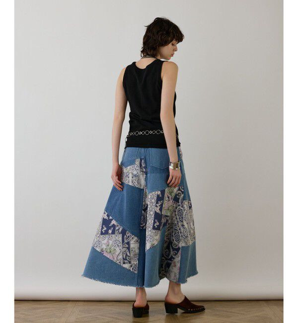 GRACE CONTINENTAL「スカーフコンビデニムスカート」|スカート|