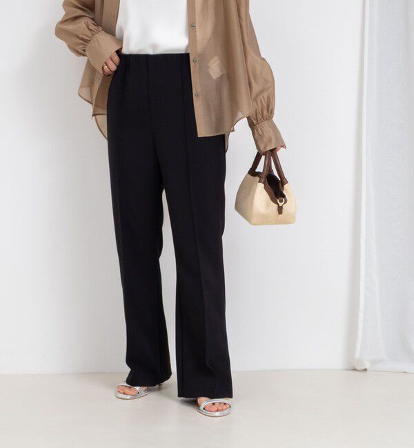 NOLLEY'S「ウォッシャブルハイスペック裾フレアパンツ」|その他|ブラック