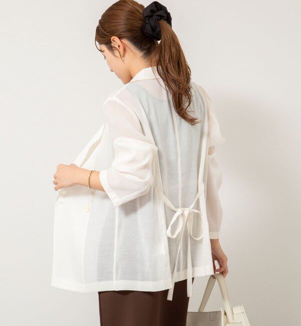 NOLLEY'S「ウォッシャブルリネン風シアージャケット」|テーラードジャケット|