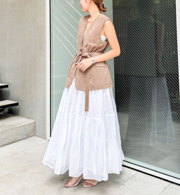 NOLLEY'S「《セットアップ対応》ストレッチスエードベルテッドジレ」|ベスト・ジレ|