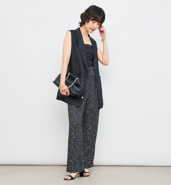 NOLLEY'S「ウォッシャブルバックサテンセミワイドパンツ」|その他|