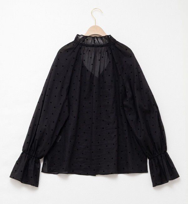 NOLLEY'S sophi「ドットフロッキーフリルネックブラウス」|シャツ・ブラウス|