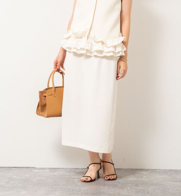 NOLLEY'S sophi「《セットアップ対応》ウォッシャブルダブルサテンイージースカート」|タイト|