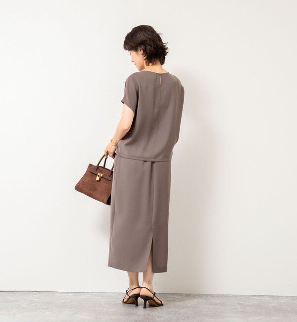 NOLLEY'S sophi「《セットアップ対応》ウォッシャブルダブルサテンイージースカート」|タイト|