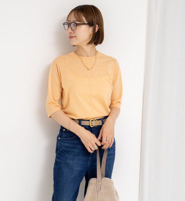 NOLLEY'S「綿ナイロンシアー6分袖プルオーバーカットソー」|Tシャツ・カットソー|