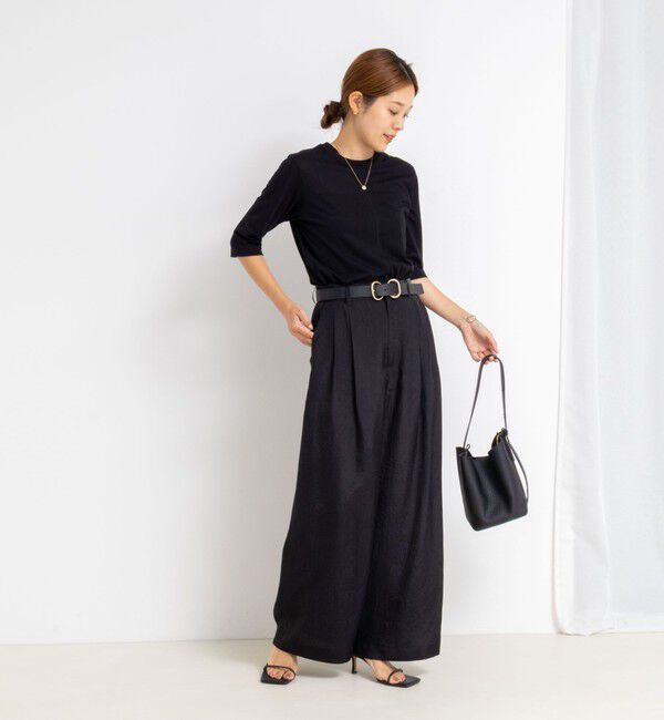 NOLLEY'S「綿ナイロンシアー6分袖プルオーバーカットソー」|Tシャツ・カットソー|