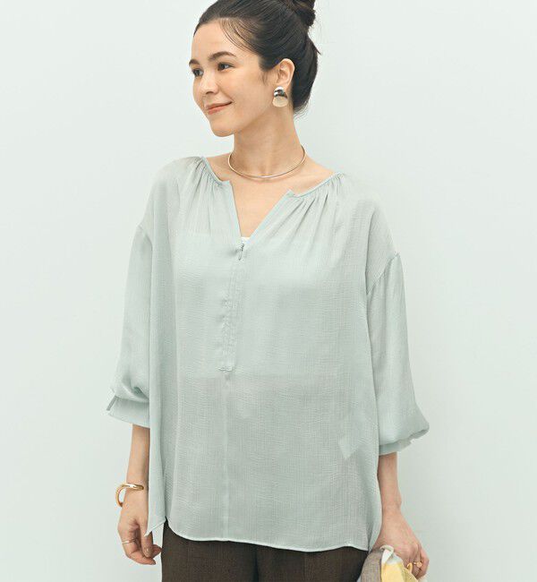 NOLLEY'S「楊柳サテン2WAYギャザーブラウス」|シャツ・ブラウス|