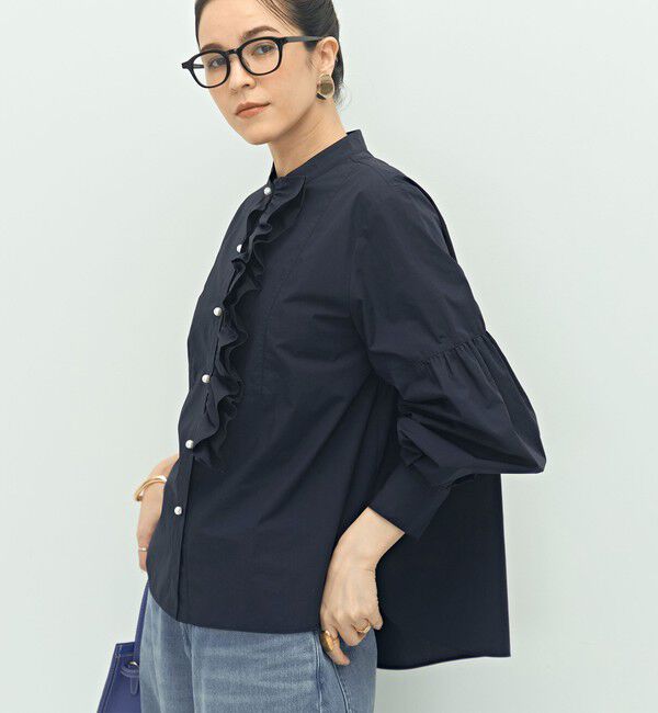 NOLLEY'S「パール釦ビブヨーク4WAYフリルブラウス」|シャツ・ブラウス|