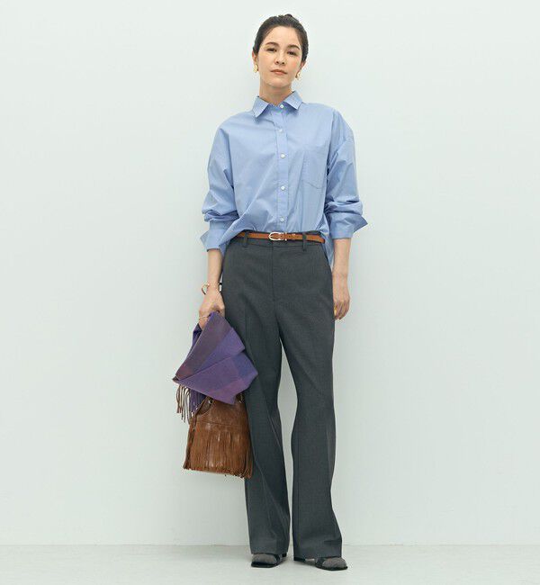 NOLLEY'S sophi「《セットアップ対応》ウォッシャブルソフトシャンブレーセミフレアパンツ」|その他|