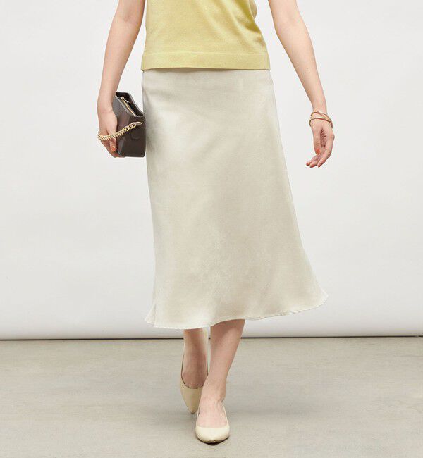 NOLLEY'S sophi「ウォッシャブルフェイクスエードバイヤスフレアスカート」|フレア|ベージュ