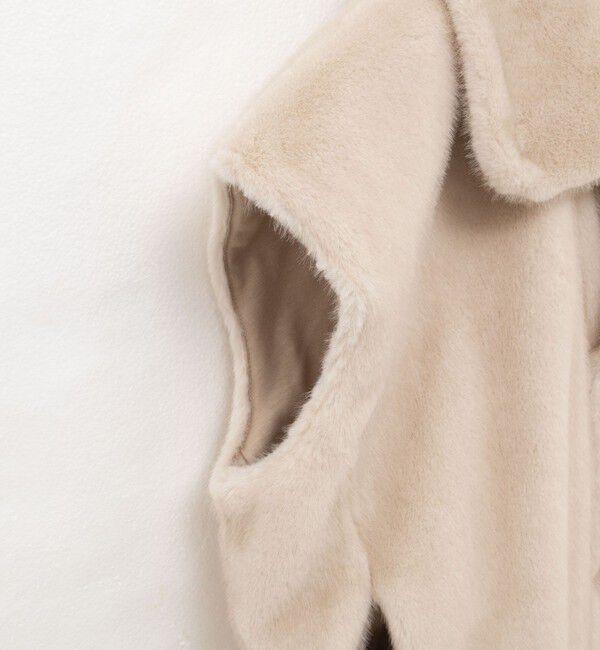 Rie Miller「エコファー衿付ベスト」|ブルゾン・スタジャン|