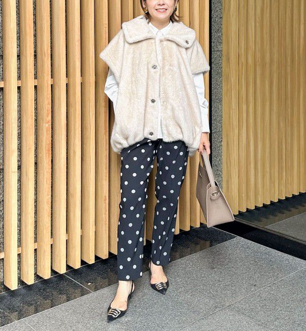 Rie Miller「エコファー衿付ベスト」|ブルゾン・スタジャン|