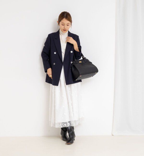 NOLLEY'S「ウォッシャブルチュール刺繍リバーシブルギャザースカート」|フレア|