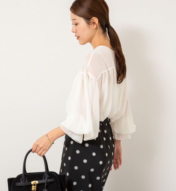NOLLEY'S「ウォッシャブル楊柳ギャザーブラウス」|シャツ・ブラウス|
