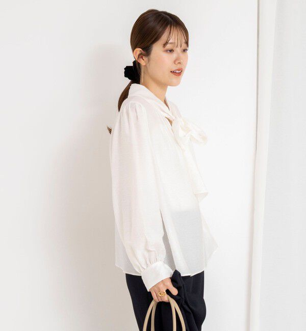 NOLLEY'S「ウォッシャブルシアーボウタイ2WAYブラウス」|シャツ・ブラウス|