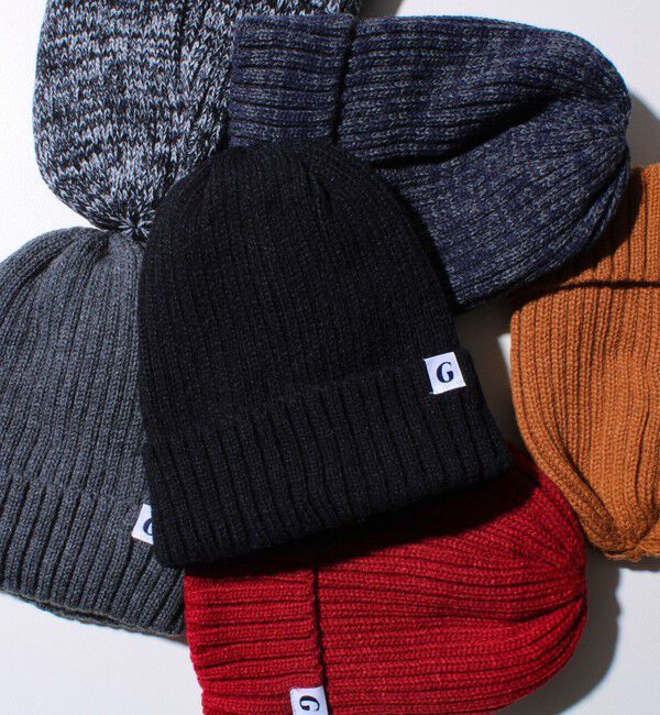 GLOSTER「【GLOSTER/グロスター】裏ボア リブワッチ ニット帽」|ニット帽|ブラック