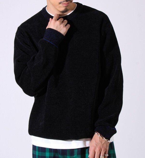 GLOSTER「【昨年人気アイテム再登場！チクチクしないニット】モールダブルフェイス プルオーバーニット」|ニット・セーター|ブラック