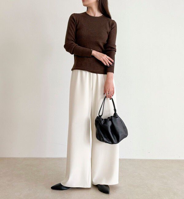 fredy emue「ウール混ベーシックリブニットプルオーバー」|ニット・セーター|