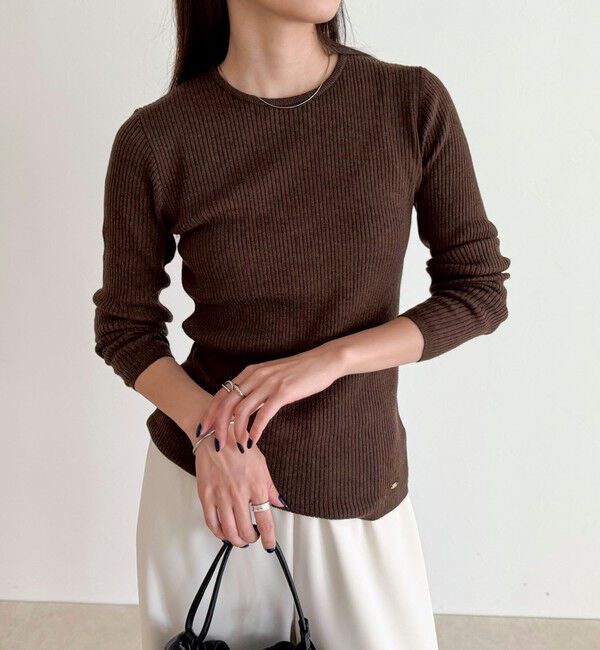 fredy emue「ウール混ベーシックリブニットプルオーバー」|ニット・セーター|