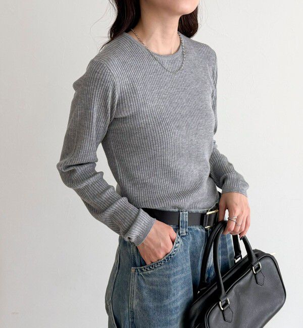 fredy emue「ウール混ベーシックリブニットプルオーバー」|ニット・セーター|