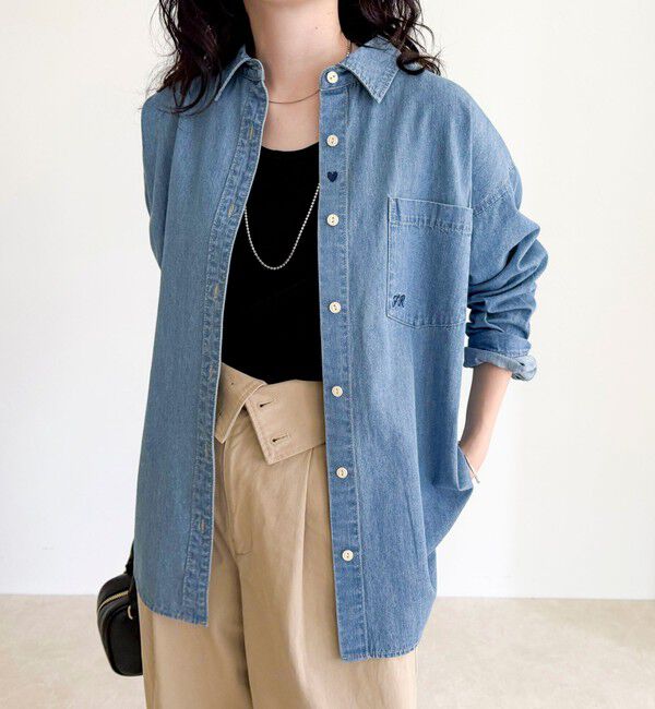 fredy emue「【大人気リバイバル】FR刺繍デニムシャツ」|シャツ・ブラウス|ブルー