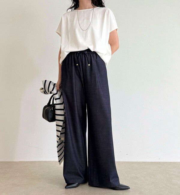 fredy emue「シャンブレーデニムライクイージーパンツ」|チノ|