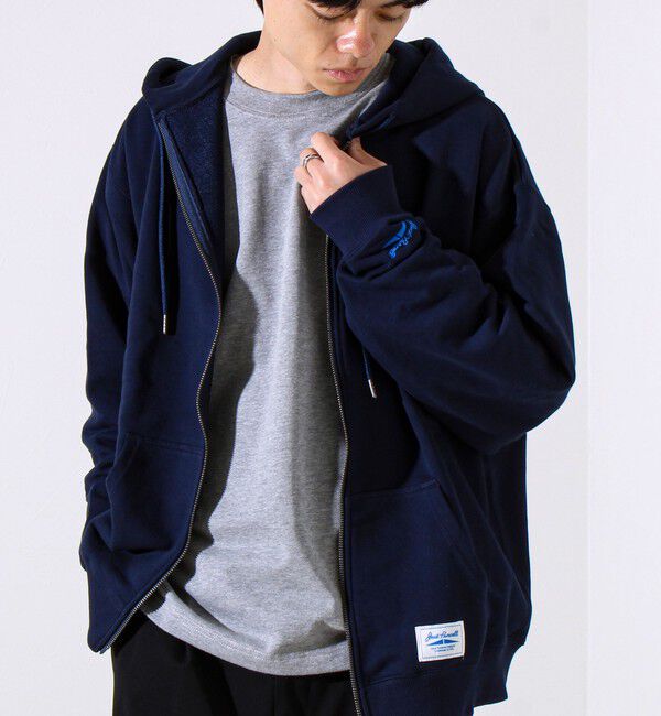 GLOSTER「【JACKPURCELL/ジャックパーセル】コーマ裏毛 フルジップパーカー」|パーカー|ネイビー