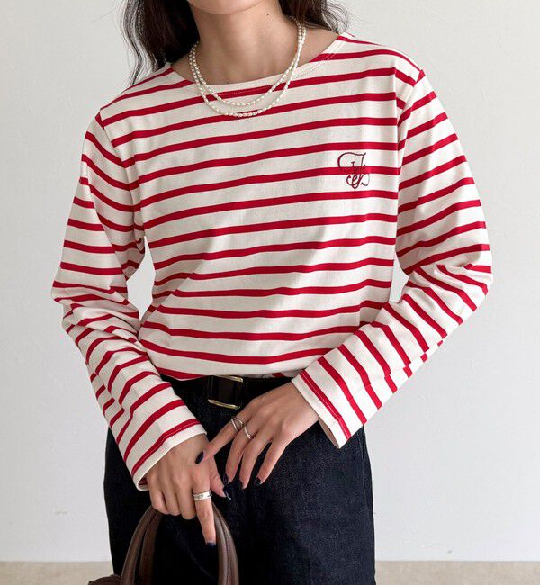 fredy emue「コンパクトボーダーロンTシャツ」|Tシャツ・カットソー|