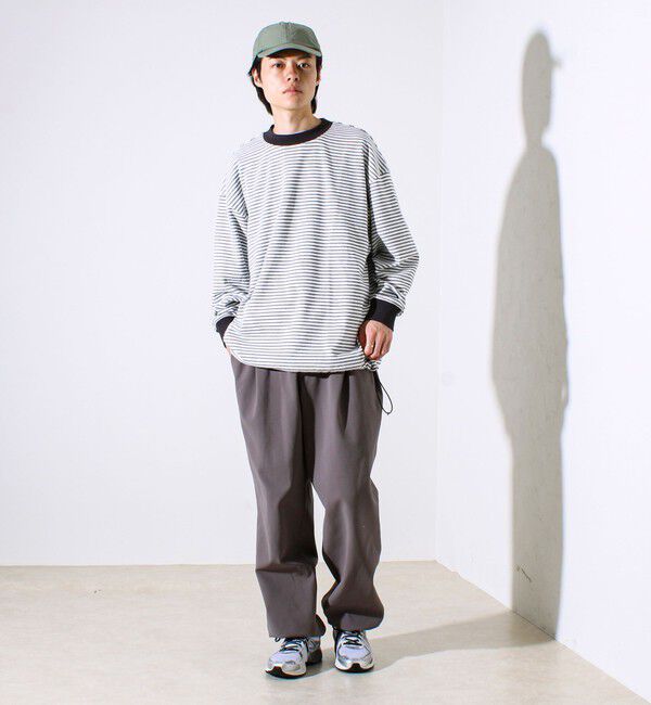 GLOSTER「【配色リブが映える主役ボーダー】Helloボーダー ロングスリーブTシャツ」|Tシャツ・カットソー|