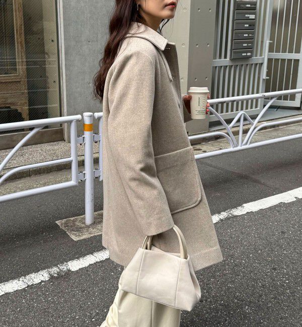 fredy emue「Super100ステンカラーミドルコート」|ダッフルコート|ベージュ