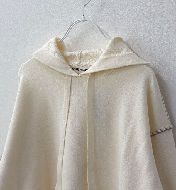 fredy emue「フード付き配色ステッチニットプルオーバー」|ニット・セーター|