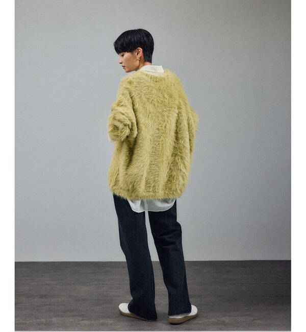 SALON adam et rope'「【WEB限定】ウォッシャブルシャギーVネックニットカーディガン」|カーディガン|