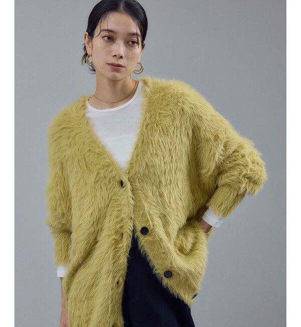 SALON adam et rope'「【WEB限定】ウォッシャブルシャギーVネックニットカーディガン」|カーディガン|