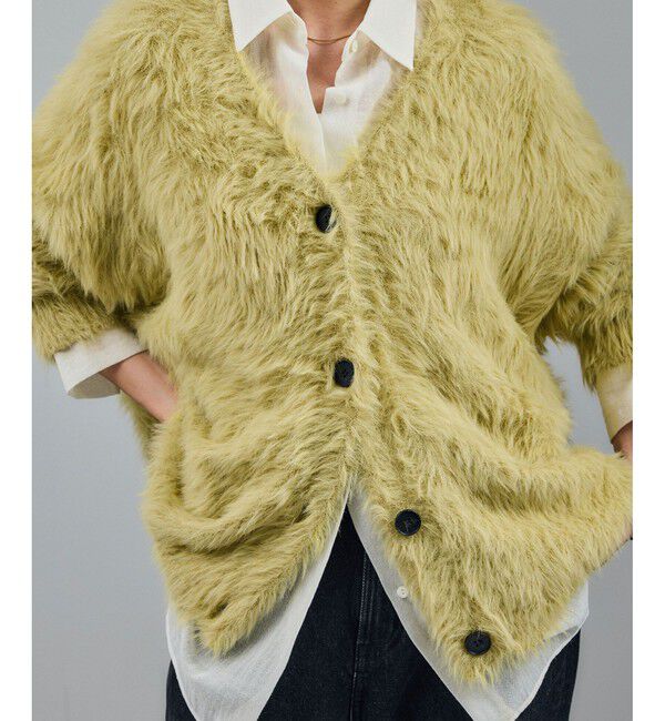 SALON adam et rope'「【WEB限定】ウォッシャブルシャギーVネックニットカーディガン」|カーディガン|