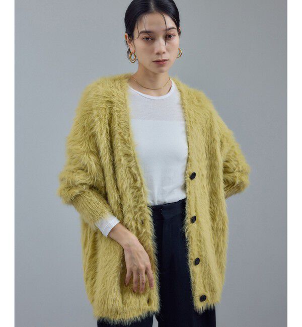 SALON adam et rope'「【WEB限定】ウォッシャブルシャギーVネックニットカーディガン」|カーディガン|