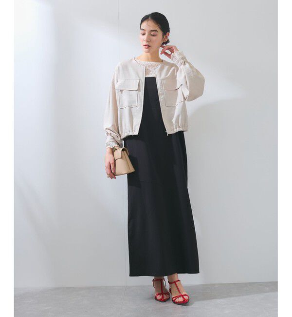 VIS「【WEB限定】気流染めリネンライクダブルポケットブルゾン【防シワ/UVケア/接触冷感/洗える】」|ブルゾン・スタジャン|