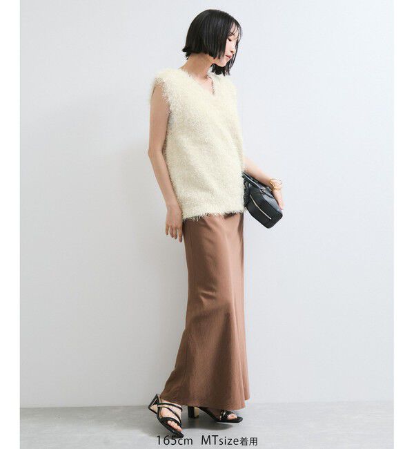 VIS「【WEB限定サイズ:MT/着丈が選べる】【洗える】フェザーヤーンニットベスト」|ニット・セーター|