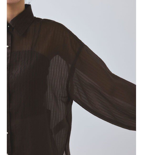 VIS「シアーストライプオーバーサイズシャツ/イージーケア」|シャツ・ブラウス|