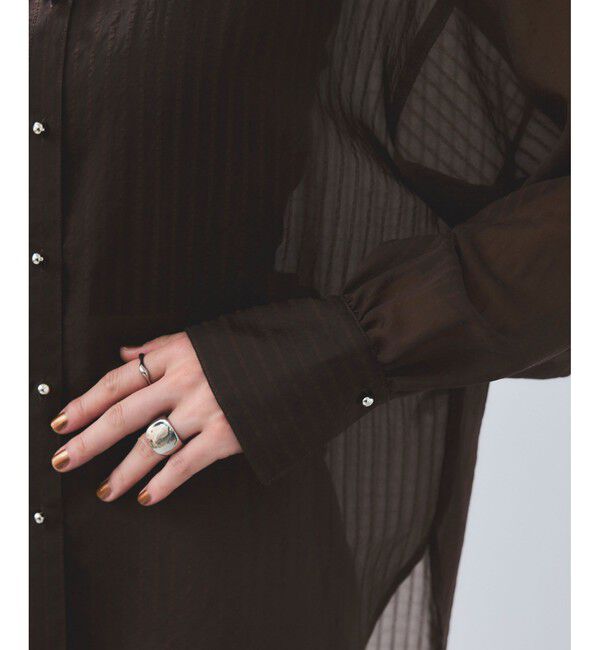 VIS「シアーストライプオーバーサイズシャツ/イージーケア」|シャツ・ブラウス|