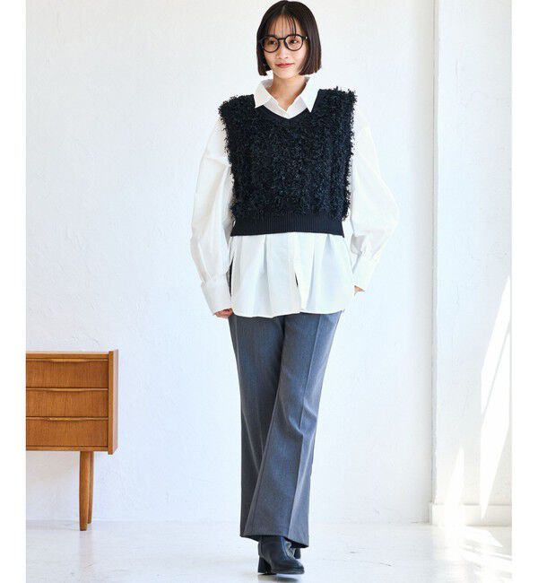 VIS「【WEB/一部店舗限定】ウエストタックオーバーサイズシャツ」|シャツ・ブラウス|