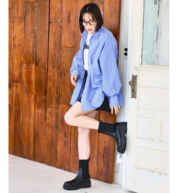 VIS「【WEB/一部店舗限定】ウエストタックオーバーサイズシャツ」|シャツ・ブラウス|