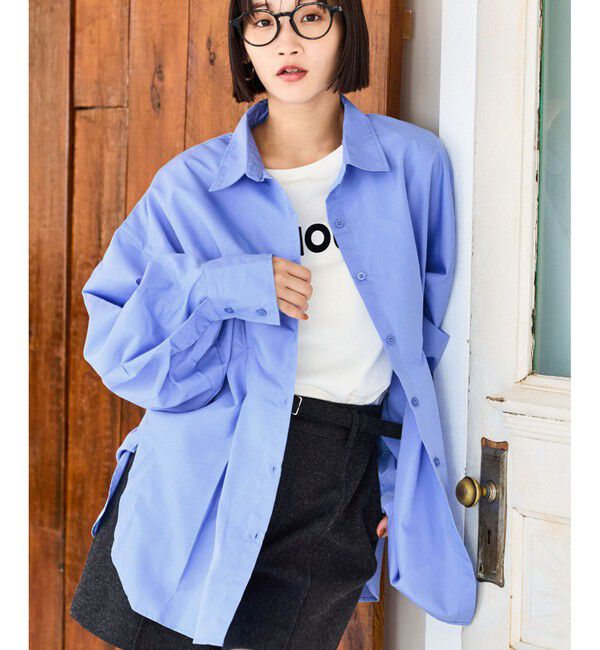 VIS「【WEB/一部店舗限定】ウエストタックオーバーサイズシャツ」|シャツ・ブラウス|