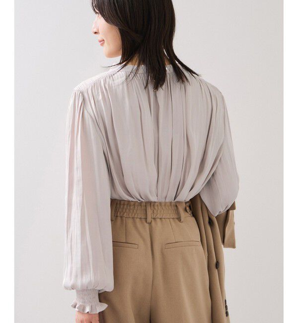 VIS「割繊シャーリングブラウス/2WAY・イージーケア」|シャツ・ブラウス|