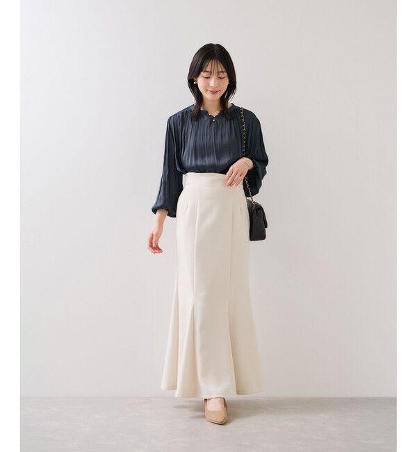 VIS「割繊シャーリングブラウス/2WAY・イージーケア」|シャツ・ブラウス|