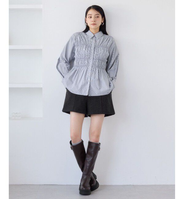 VIS「シャーリングデザインシャツ」|シャツ・ブラウス|