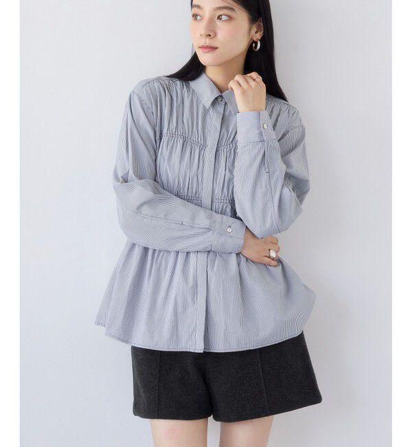 VIS「シャーリングデザインシャツ」|シャツ・ブラウス|
