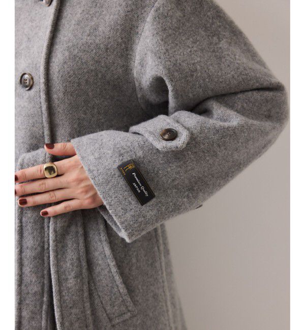 VIS「尾州シャギースタンドカラーロングコート/静電気防止・WEB限定PS・TMサイズ」|その他|