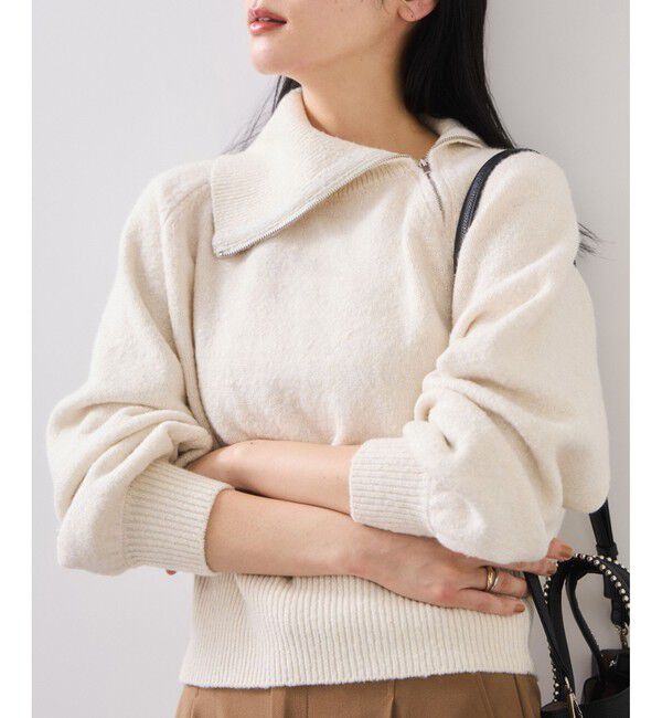 VIS「フロントジップニットプルオーバー/イージーケア」|ニット・セーター|