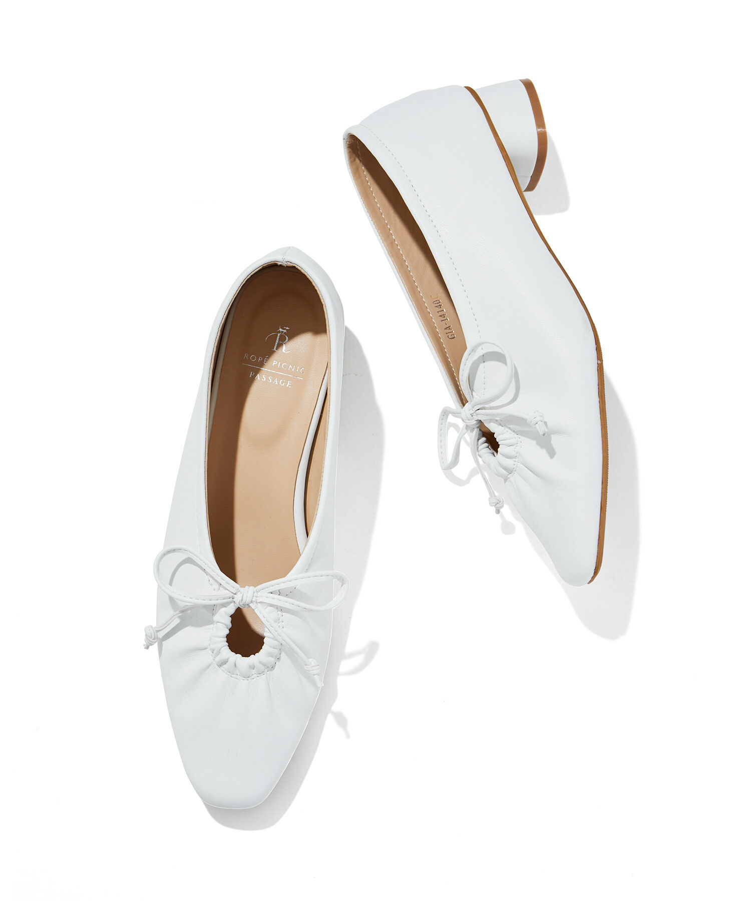 ROPE PICNIC PASSAGE「リボンギャザーミドルヒールパンプス」|パンプス|